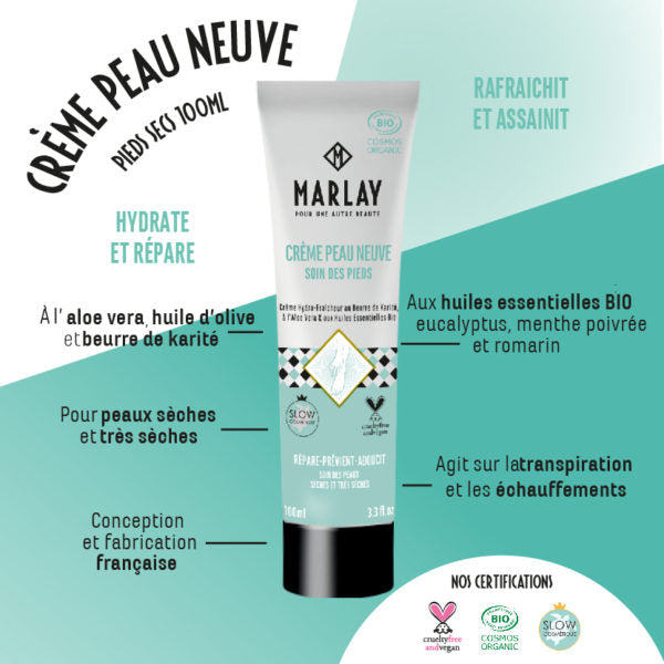 Crème Peau Neuve Pieds Sec Bio 100Ml MARLAY