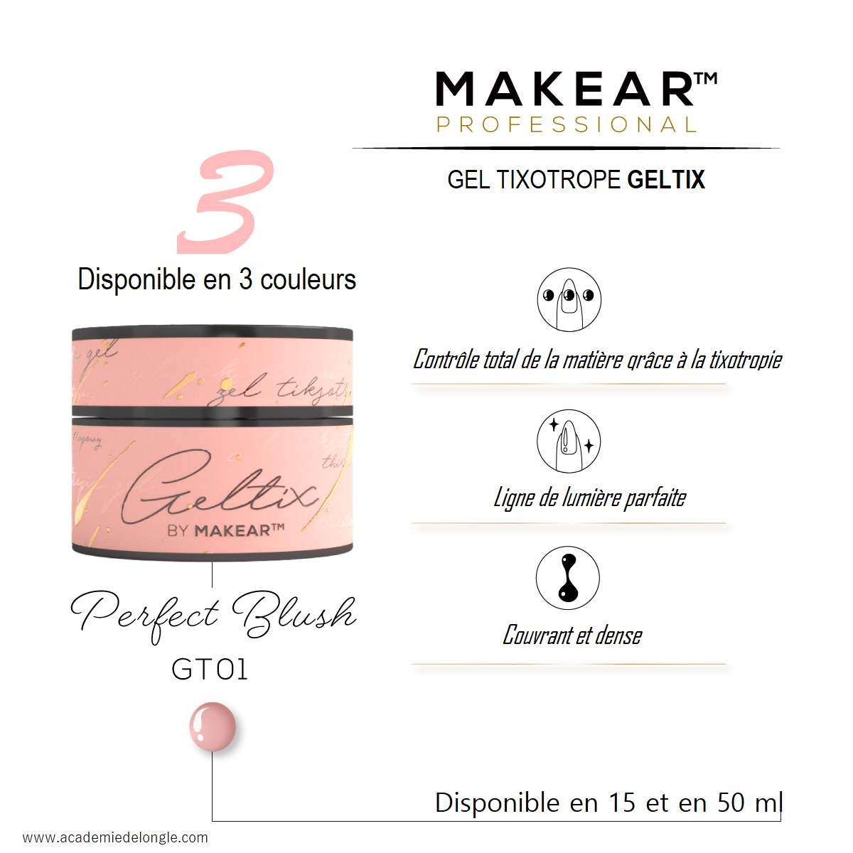 GELTIX GT01 - PERFECT BLUSH - MAKEAR - 15 et 50 ml