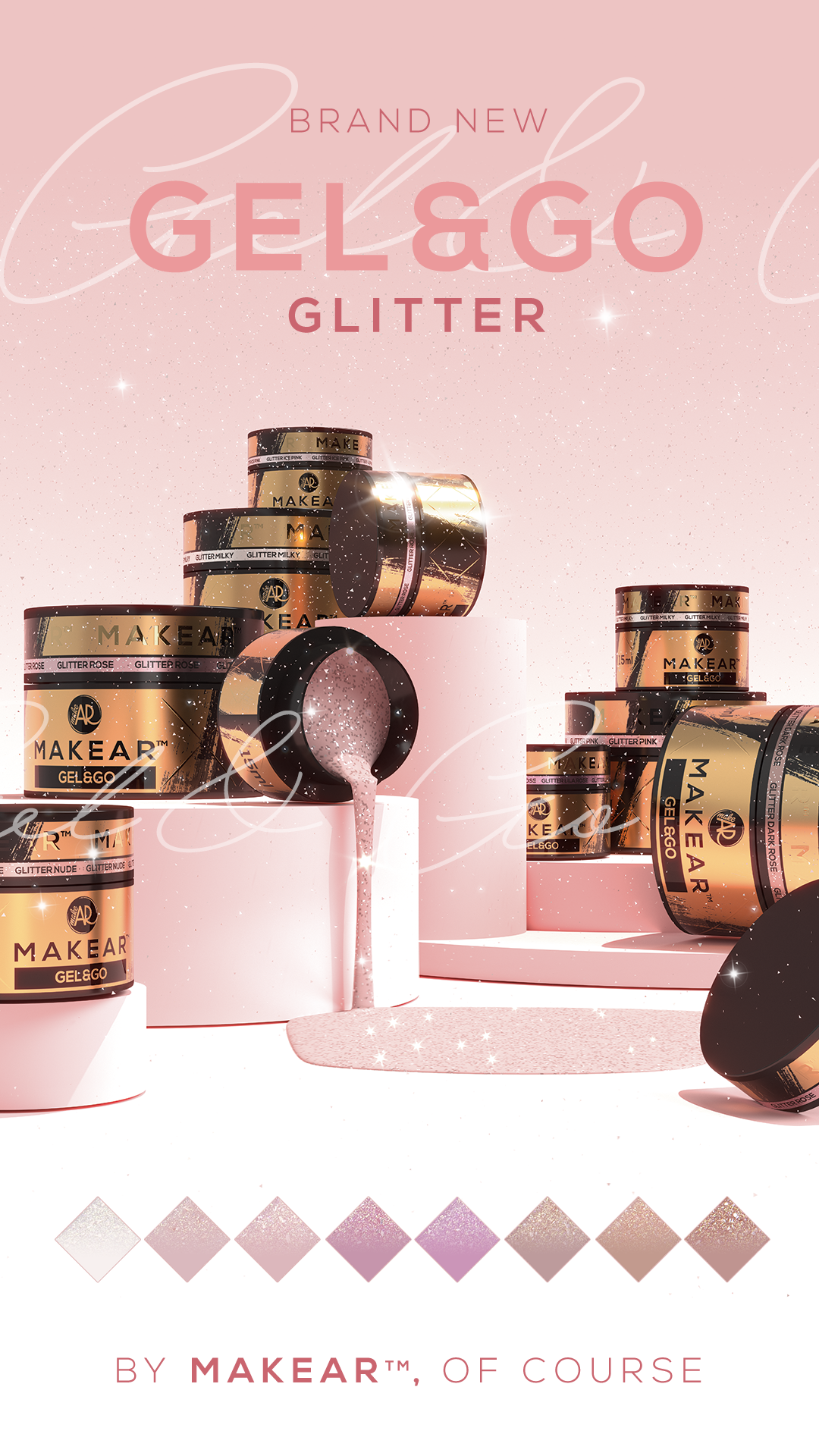 Gel & Co - Gg24 – GLITTER LILA ROSE - 50 Ml MAKEAR