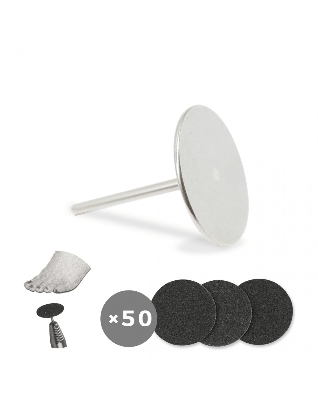 Embout Pour Eliminer Les Callosités 25 Mm + 50 DISQUES ABRASIFS NAILFOR