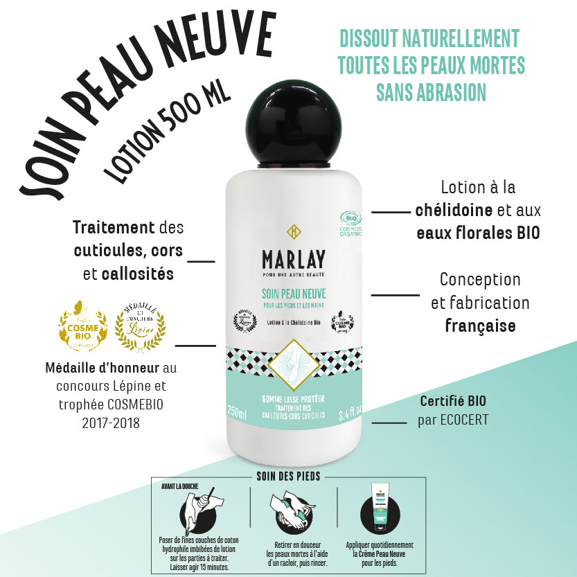 Soin Peau Neuve Bio - Anti Callosités 500Ml MARLAY