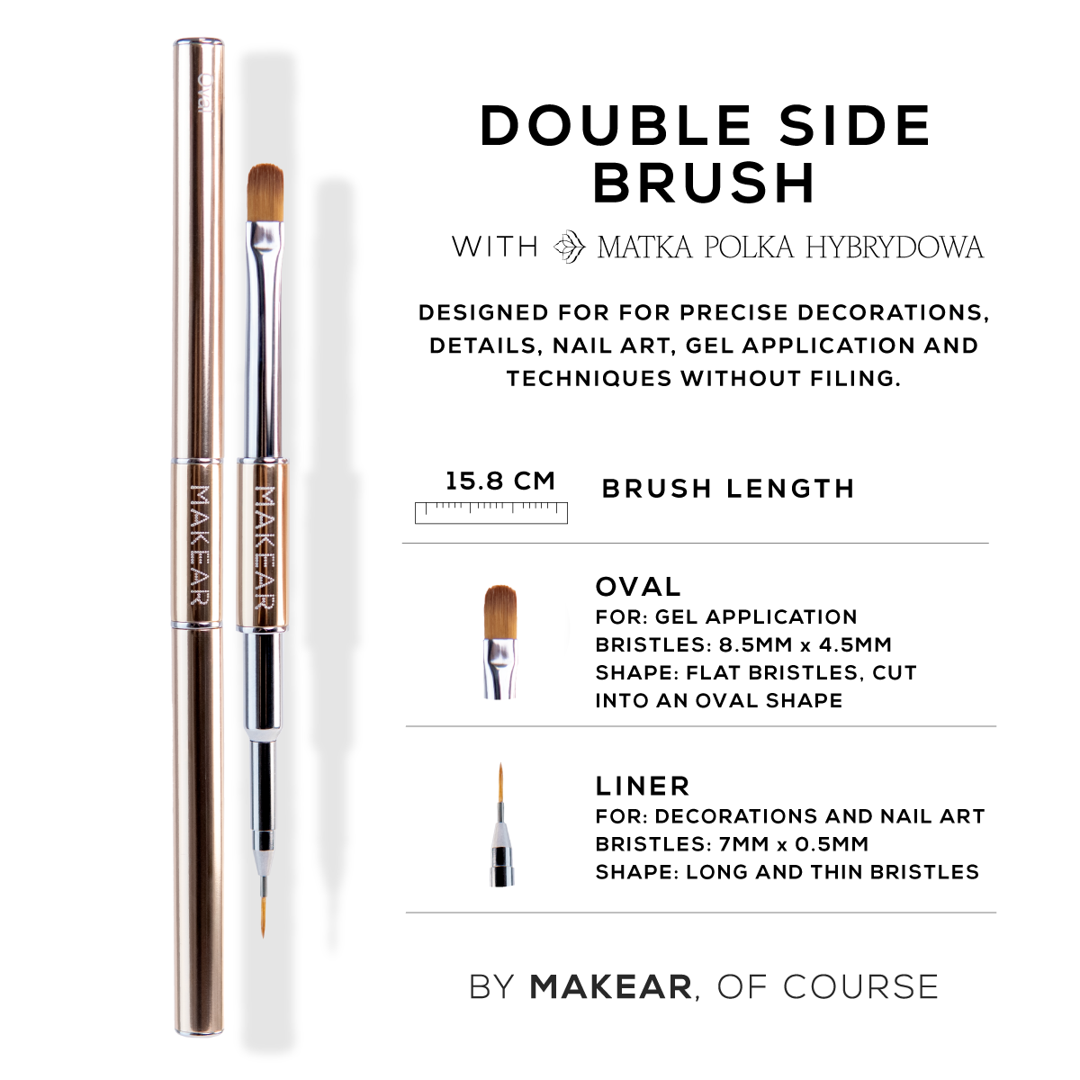 Pinceau Double Face Pour Le Coiffage Des Ongles MAKEAR