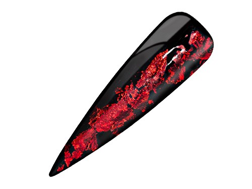 Alu Flakes Nail Art - Red