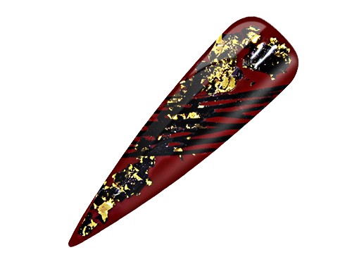 Alu Flakes Nail Art - Black / Gold