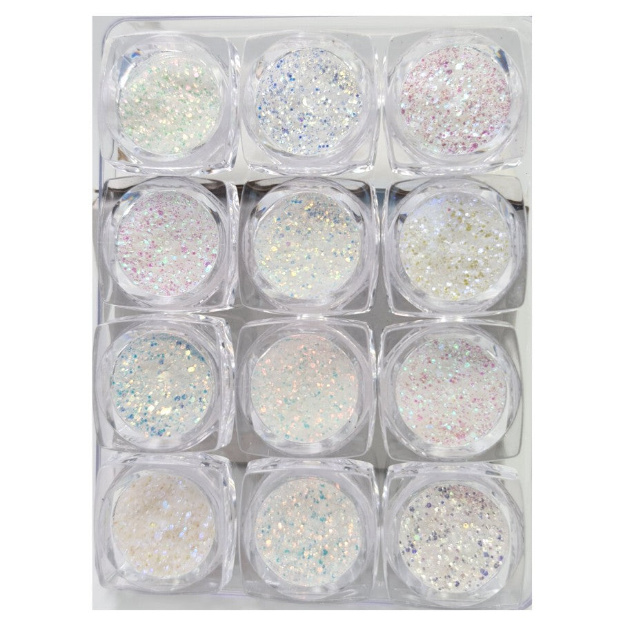 Diamond GLITTER WHITE - Set de 12 boites
