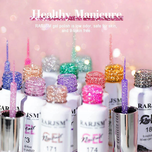 GEL NAIL ART PAILLETTES REFLECHISSANTES 12 COULEURS RARJSM